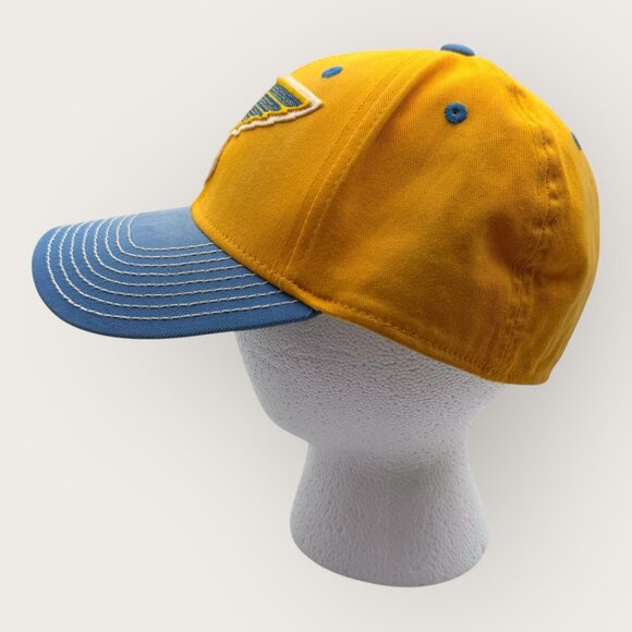 CCM St. Louis Blues Blue Yellow Hockey Cap Hat Embroidered Logo Size L-XL - Picture 2 of 8
